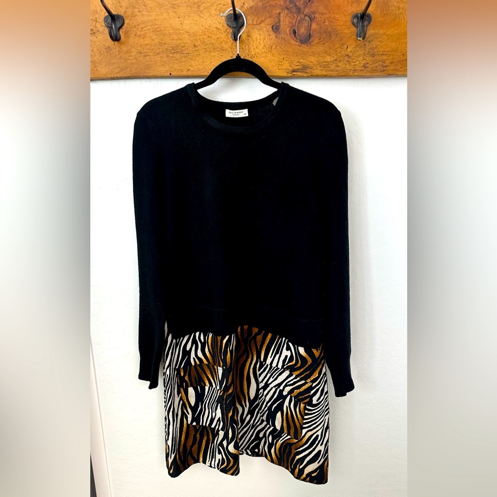 Equipment cashmere & silk animal print dress size L